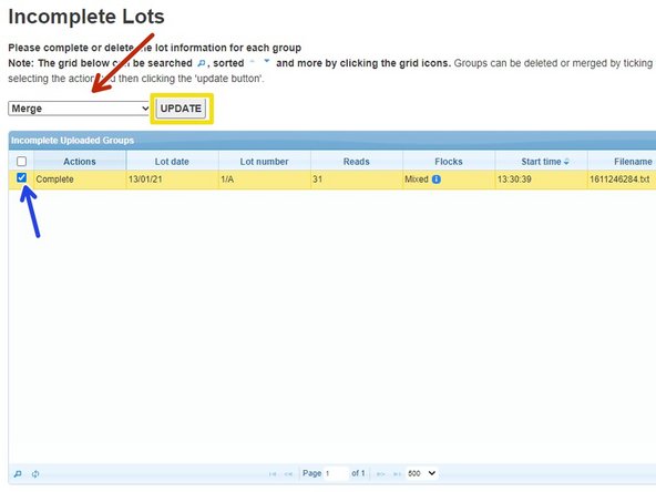 If two lots are showing  which should be shown as one, they can be merged.