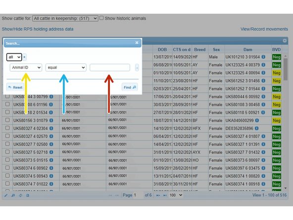 To reload the table, click on the icon circled in blue.