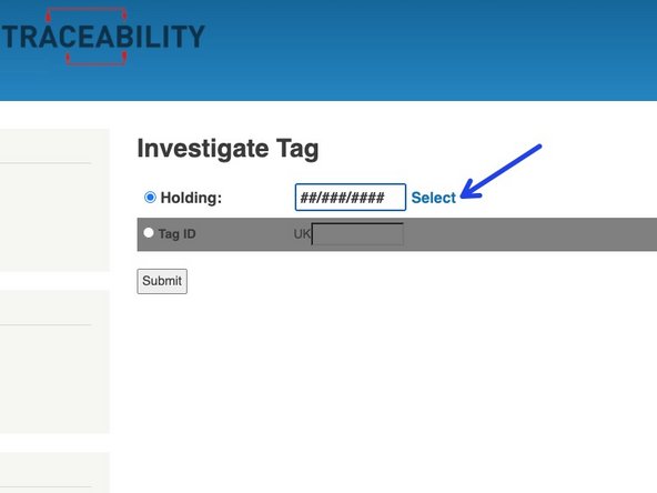 Alternatively you can click on Select as shown in blue and this will bring up the following menu.
