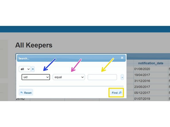 In the first box, select what you would like to search by.