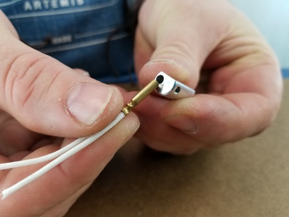 Insert the thermsitor into the aluminum thermistor bracket as far as it will go.