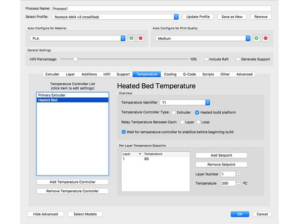 Different types of PLA run different temps.  Try starting at 210c, and work your way up or down from there depending on your material.