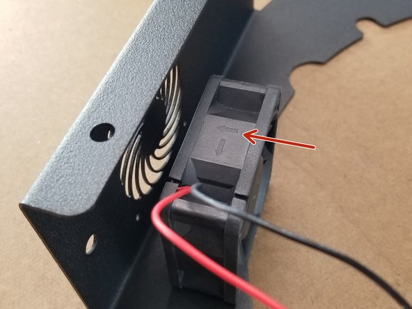 Note the orientation of the fan .  The fan has an arrow facing one side of the fan.