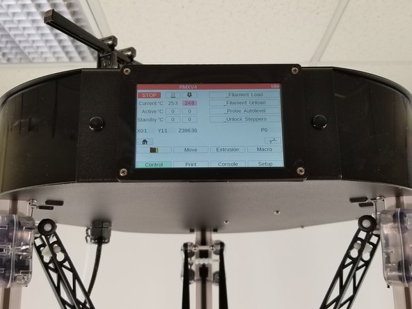 Enjoy poking away at your new touch screen controller on your RostockMAX v4! Remember, you now have another SD card reader at the bottom of the touch screen for extra GCode storage!
