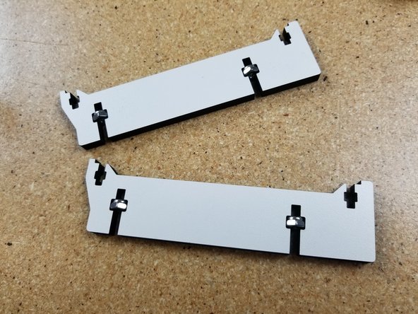 The Duet WiFi board mounts to the upper assembly using the laser cut mounts pictured. They will be secured to the upper assembly base plate with four 1&quot; 6/32 Pan head screws and nylon lock nuts in the locations shown.