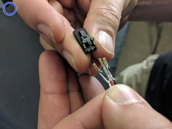 At the bottom of the Z Tower, install a Molex SL Connector on the 3 probe wires (26awg White, Black, Red). These will be installed in the black 3 pin SL connector.