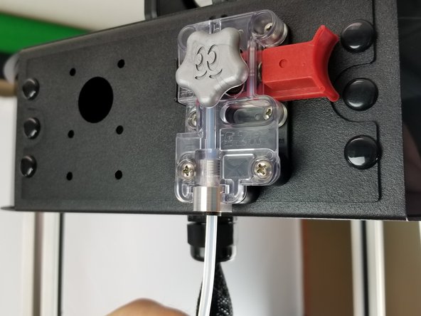 Insert the PTFE tube into the extruder fully till it stops near the hobbed drive gear as shown in Pic 2.