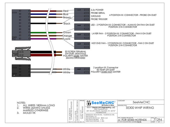 Wiring Diagram showing SE300 Whip Connections