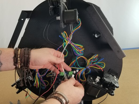 Plug the wires into the Duet next to the large green connector on the edge of the duet as shown in Pic 2.