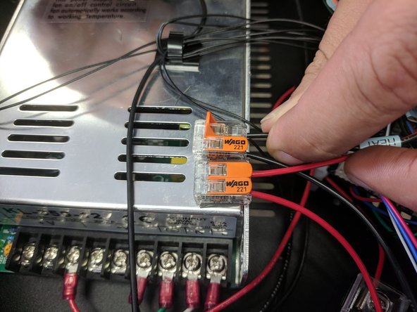 You will install these wires in the Wago Connectors that are attached to the top of the power supply.