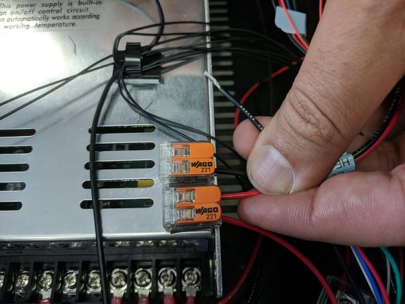 The two remaining wires from the X tower are red and black 18awg and DO NOT have connectors. These are for the E0 Heat.