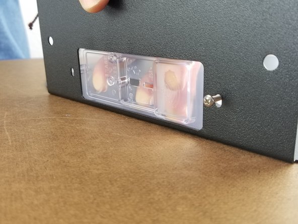 Line the Duet Panel Cover up with the hole on the upper frame from behind the frame as shown in Pic 1.