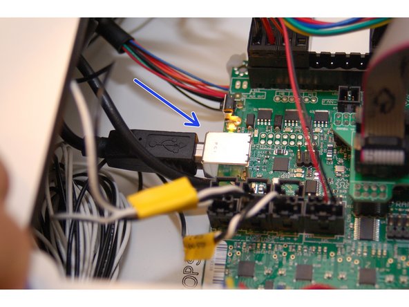 When powered up on a newly built printer, the display is going to appear as you see in the photograph.  If you don't see a lit LCD with two lines of blocks, check your wiring to make sure everything is connected and correct!