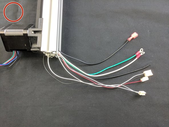 Remove the masking tape from the second set of wire on the pull wire. These are 26awg white wires for the heated bed thermistor. Polarity DOES NOT matter. Insert the wires into a 2 pin KK connector. NOTE: Polarity DOES NOT MATTER!