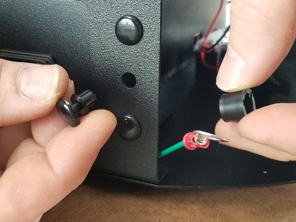 You will now use 2 nylon push rivets and 2 of the panel stop pieces (shown in Pic 1).