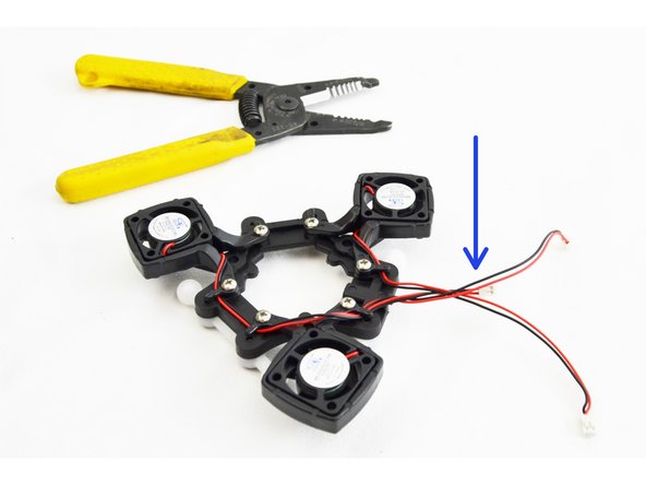 If you have received a REV6 accelerometer board, this step is NOT required. There is a connector for wach fan on the board.