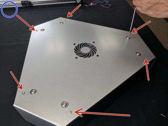 We will now begin to prepare the top of the machine to install the towers.