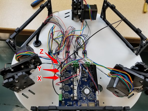 Install the motor wires in the locations indicated here.