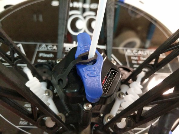 The Bowden tube will fit nearly the entire length of the hot end, so make sure it's fully seated. Our assembly team marks the Bowden Tube before inserting it into the hot end. The mark is placed at 46mm. When the tube is inserted it should be at or below the top of the black ring on the PTC adapter.