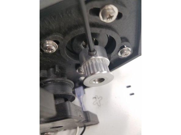 Next step is removing the Timing pulleys from the stepper motor.  To do this you will need a 2mm Allen wrench.  Loosen the two set screws on each Timing pulley until they are backed out enough to pull the Timing Pulley off the stepper shaft. Do this on  all the 3 motors