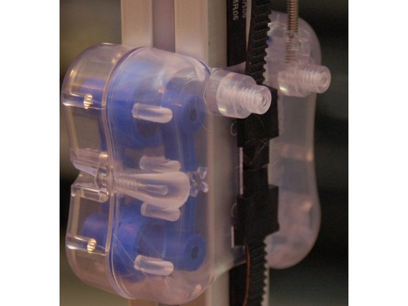 This completes the installation of the carriage!  If you're upgrading a Rostock MAX with the U-Joint based arms,  go to the next step.  If you're upgrading to the new carriages AND the ball-cup based arms, advance to the step titled &quot;Installing the Ball Arms&quot;