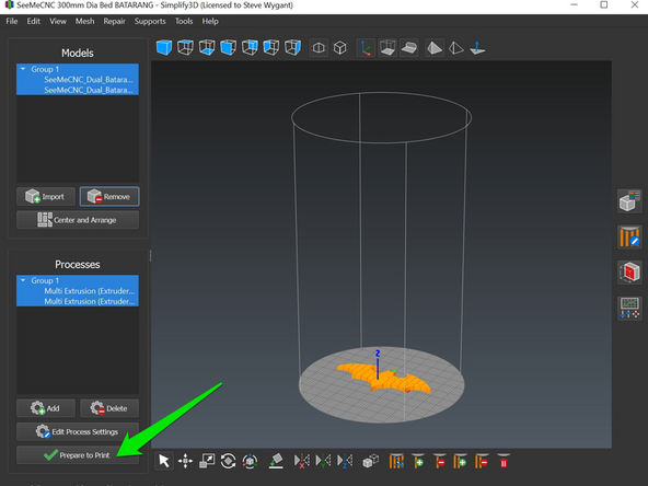 Click &quot;Prepare to Print&quot; on the lower left