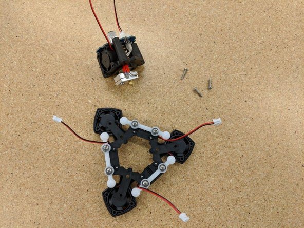 Place the hot end assembly into the center of the effector platform.