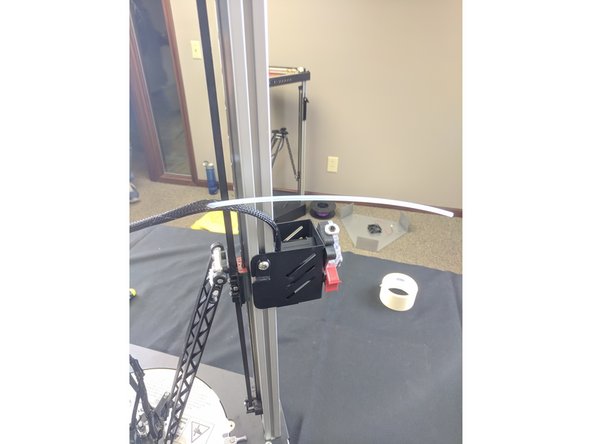 The Bowden Tube is the clear tube that delivers the filament from the extruder (EZR Struder) to the hot end (SE300).