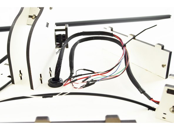 Tame any excess wires in the top of the printer with cable ties.