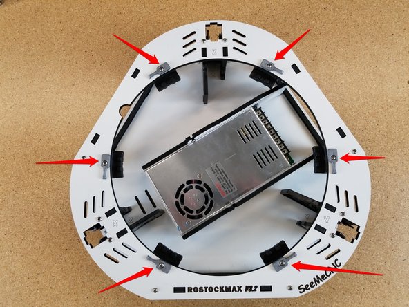 You will be installing 6 bed clamps and support blocks around the periphery of the hole in the center of the laser cut plate.