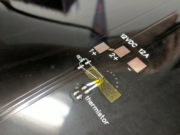 Solder the resistor to the heated bed.