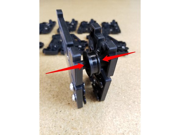 Press the bearing / cover assembly (pre-assembled by SeeMeCNC) onto the posts inline with the 1/4-20 hardware (position shown).