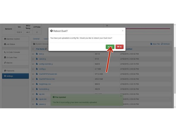 Click &quot;Save Changes&quot;, and when the interface recommends a reboot click &quot;Yes&quot;