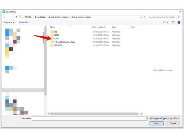 Extract the downloaded slicing profiles master zipped file.
