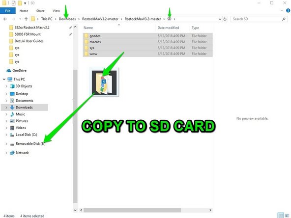 (BLUE ARROW picture)  Select all folders. These four folders are the control files for the printer.