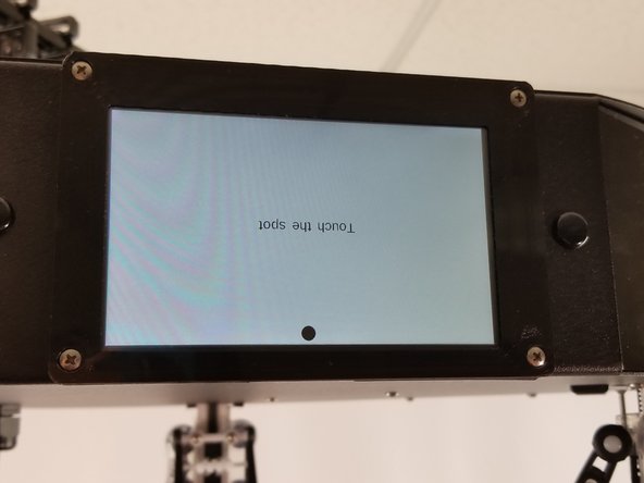 Tap the dots to calibrate the screen. Don't worry, we'll be inverting the display in the next step!