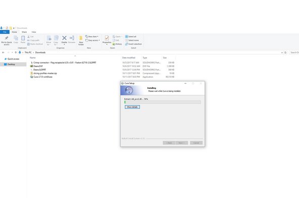 When the install is complete, click the finish button on the setup dialog, that will automatically launch Cura.