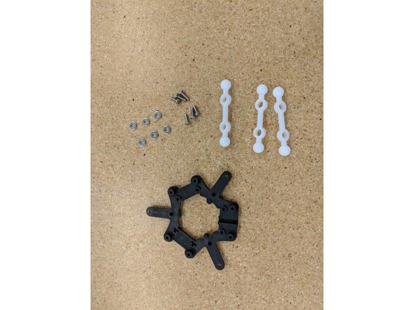 For this task, you'll need the effector platform, three ball joint arms, six #4, 3/8&quot; screws, and size #4 washers.