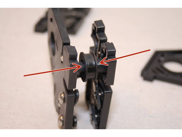 Press the bearing / cover assembly (pre-assembled by SeeMeCNC) onto the posts inline with the 1/4-20 hardware (position shown)