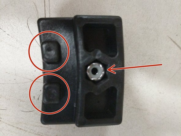 Insert stainless steel nylon lock-nuts into the side with circular marks.