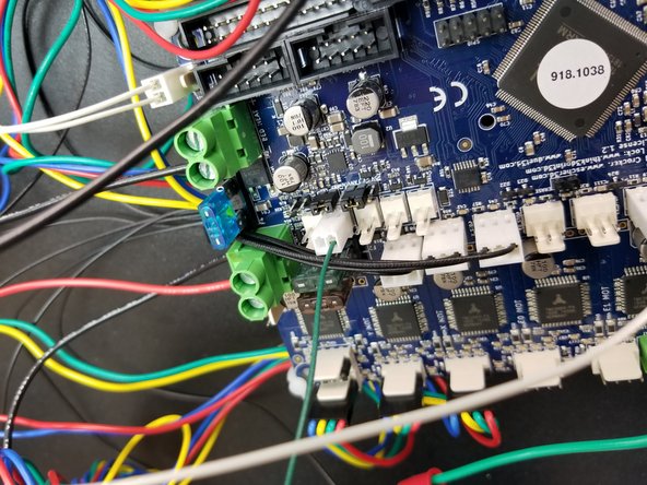 Now you will plug the green, orange, and purple wires into the Duet.