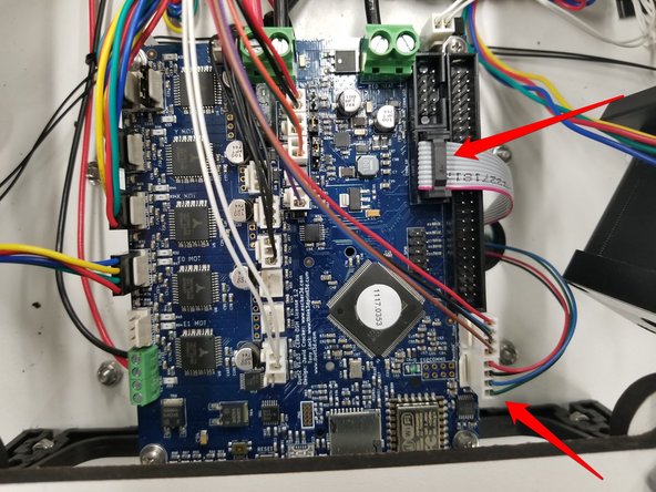 Plug the cables into the indicated locations on the Duet.