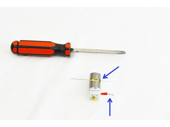 If the fit is too tight, a standard screwdriver may be used to slightly flex the fins of the heat sink apart enough the slide the thermal fuse in. Be sure not to flex the fins too much, as this will prevent it from having good contact with the fins.