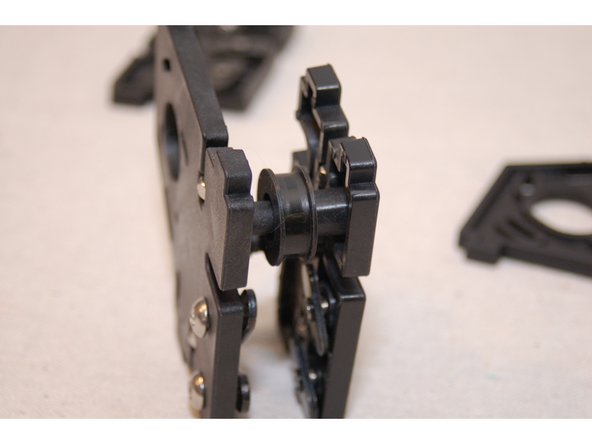 In the next section, the top supports are identical, except they use two rollers. For these, make sure that the roller is placed inline with the T-nuts.