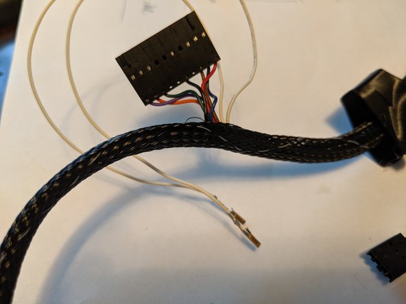 Slide the thermistor wires all the way out of the loom to exit the same area the wires for the 10 pin harness come out as shown in Pic 3.