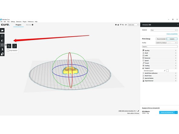 The Tools along the left edge of the screen are used for importing and editing your model (scale, orientation, etc)