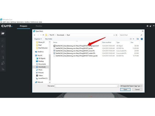 This will cancel the make a new printer as we will be loading the printer from the files in the previous step.