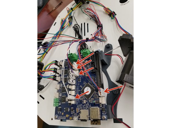 Install E0 TEMP (2 white wires in a 2 pin connector) connector in the location E0 TEMP position on the DUET board.