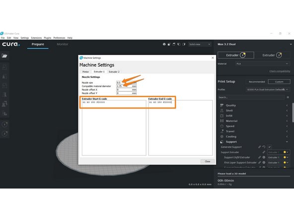 Set nozzle size to 0.5  *This is our stock nozzle size, if you are using a different nozzle size, put the correct nozzle size here*