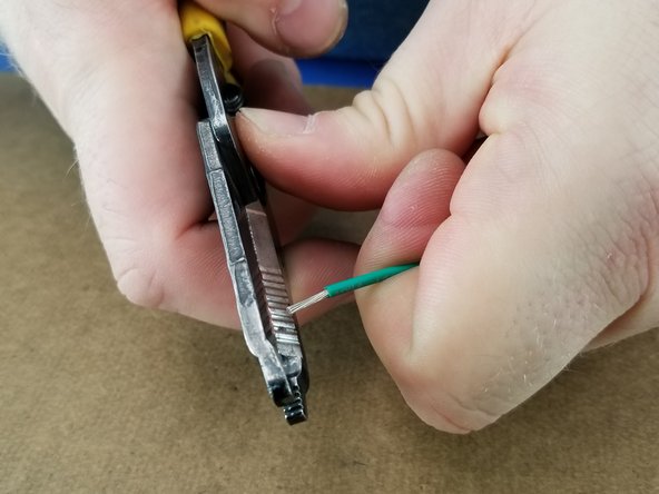 Strip the ends of all the wires as shown.